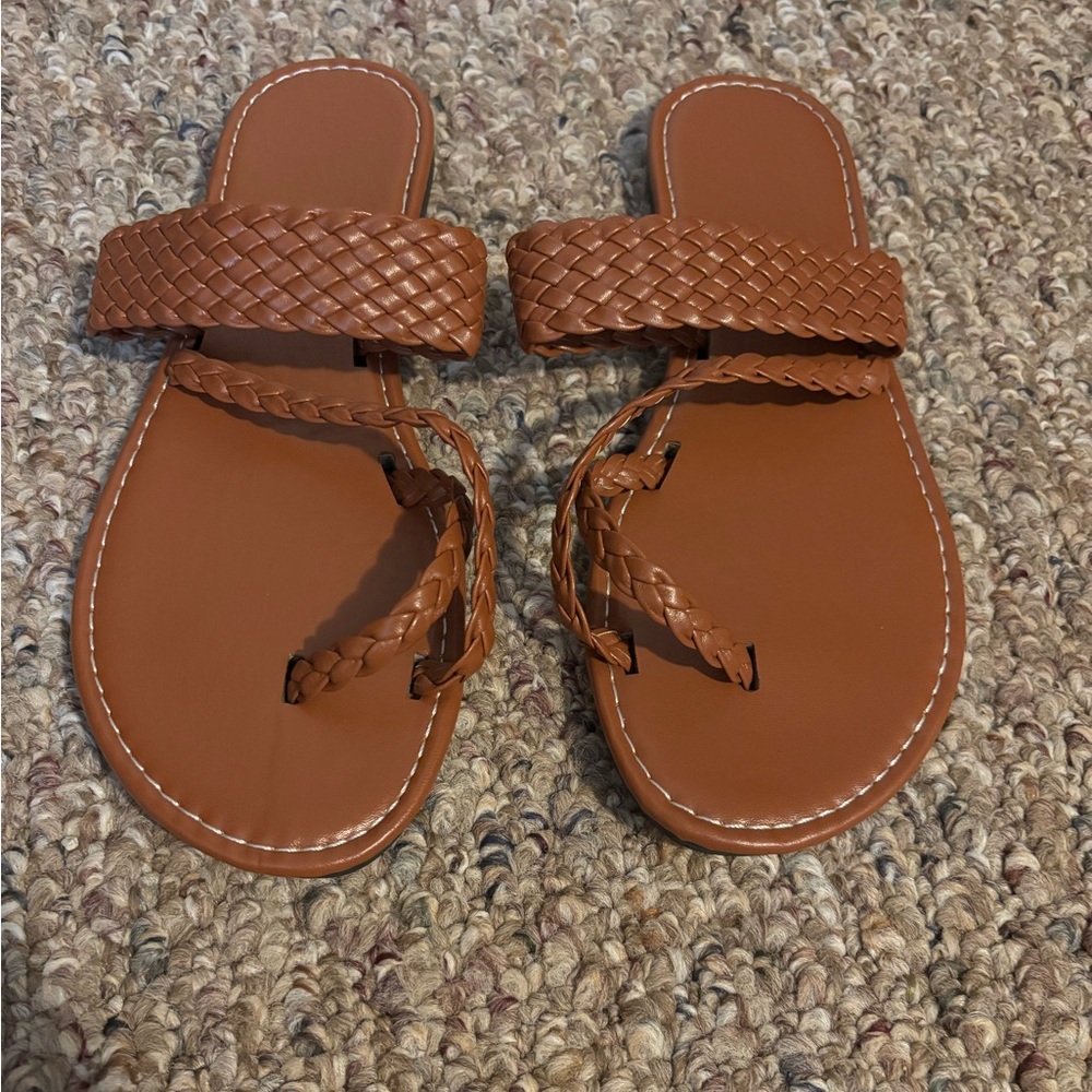Tan Braided Sandals
